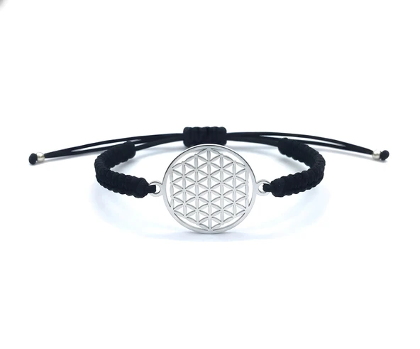 Yaşam Çiçeği Gümüş İpli Bileklik - Gümüş ürün görseli 1