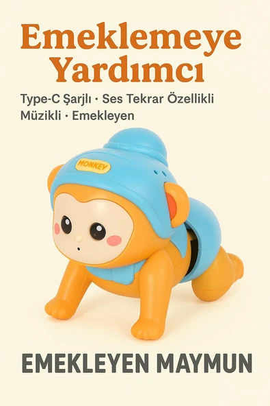 Emeklemeye Yardımcı Typ c şarjlı , Ses Tekrar Özellikli Müzikli ,Emekleyen ürün görseli 1