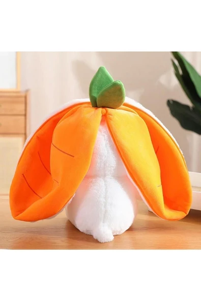 Sevimli Havuç Tavşan Peluş Havuç Tavşan Çantalı 50 cm Sevimli Havuç Tavşan Hediyelik - Resim 2