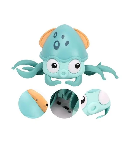 Dude Sesli Işıklı Şarjlı Akıllı Ahtapot Oyuncak – Turuncu & Yeşil - Resim 3