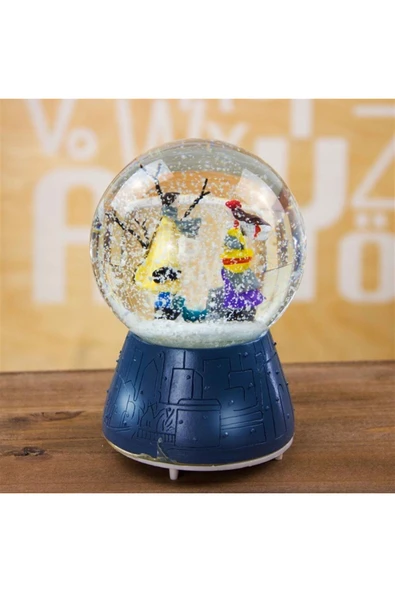 Aşıklar Sevgili Çiftler Işıklı Müzikli Kış Masalı Orta Boy Kar Küresi Yeni Yıl Yılbaşı 12 cm Boy - Resim 2
