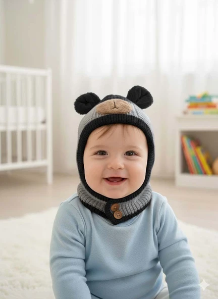 KİTTİ 25480-03 DÜĞMELİ BOYUNLUK TRİKO BERE - Resim 3