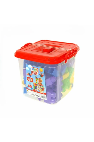 107 Parça Renkli Eğitici Blok Seti – Saklama Kutulu - Resim 4