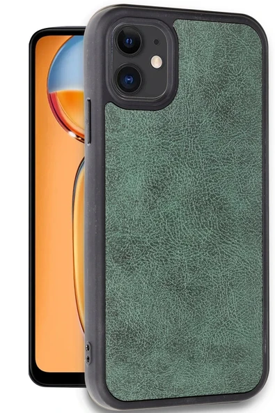 LitaeTrend iPhone 11 Kılıf Aras Deri Kapak - Koyu Yeşil - Resim 2