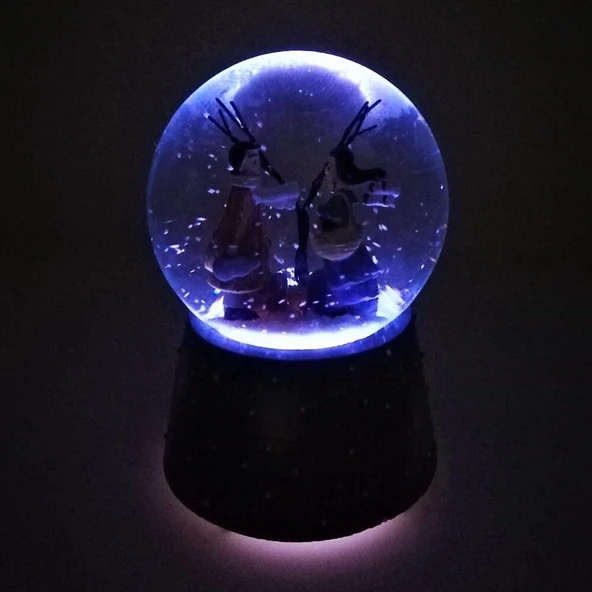 Sevgiliye Eşe Özel Günlere Hediye Işıklı Müzikli Aşıklar Kış Masalı Kar Küresi Işıklı Müzikli Hediye - Resim 2