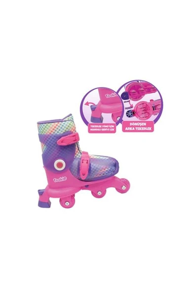 Rookie Twisty 2in1 Ayarlanabilir Paten – Dönüşen Tekerlekli, 29-32 Numara, Pembe-Mor - Resim 7