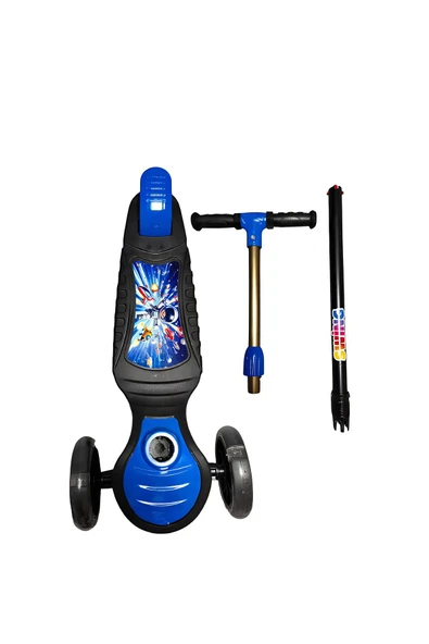 Swing Işıklı 3 Tekerlekli Scooter Mavi - Resim 5