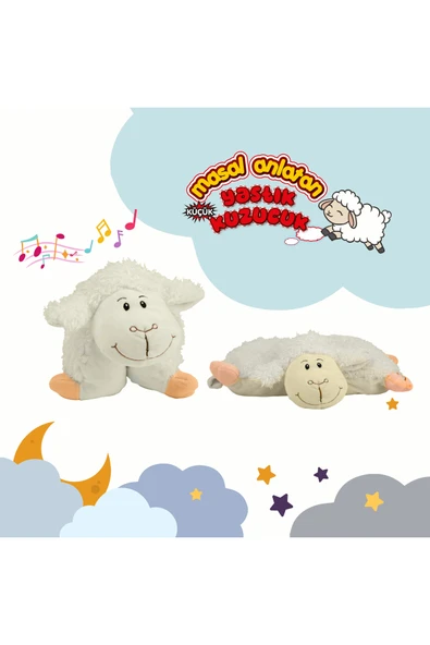 Peluş Türkçe Masal Anlatan Kuzucuk Yastık ürün görseli 1