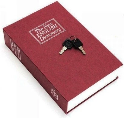 Bordo Renkli Sözlük Kitap Şeklinde Gizli Kasa Metal Kumbara Kasa Bordo Dekoratif Hediyelik Kasa Kumbara - Resim 3