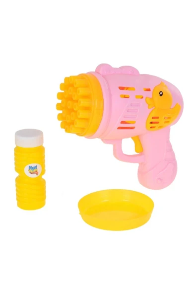 Ördek Desenli Pilli Pembe Köpük Tabancası - Resim 7