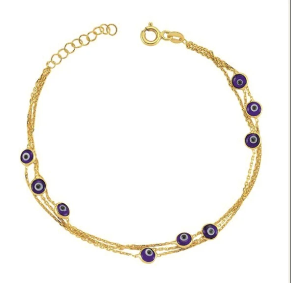 Nazar Boncuklu Bileklik - Gümüş - Resim 3