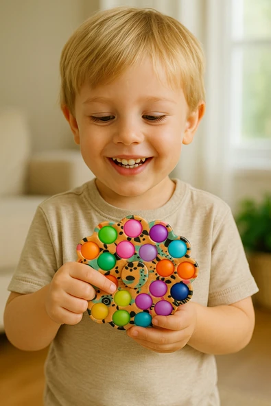 18 Parmak Baskılı Stres Çarklı Pop İt - Resim 4