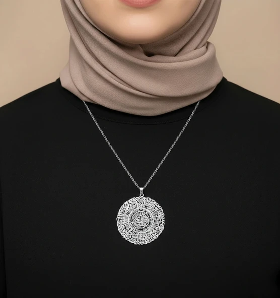 İnşirah Suresi Gümüş Kolye - Gümüş - Resim 2