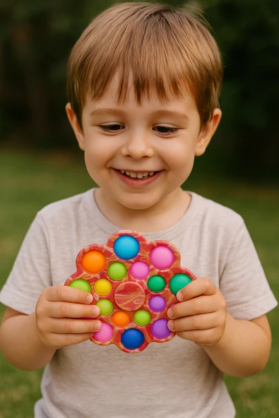 18 Parmak Baskılı Stres Çarklı Pop İt - Resim 5