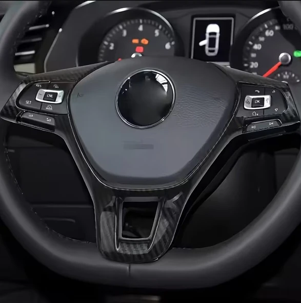 Golf 7 Jetta Passat Tiguan Polo-T-Roc 2017-2022 Karbon Görünümlü Direksiyon Kapak ürün görseli