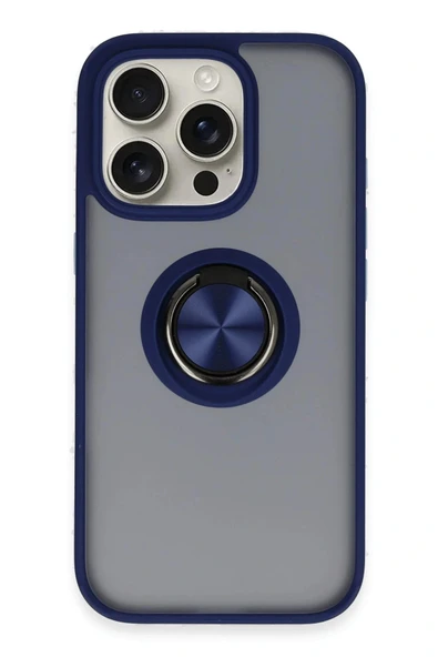 LitaeTrend iPhone 16 Pro Max Kılıf Montreal Yüzüklü Silikon Kapak - Lacivert ürün görseli 1