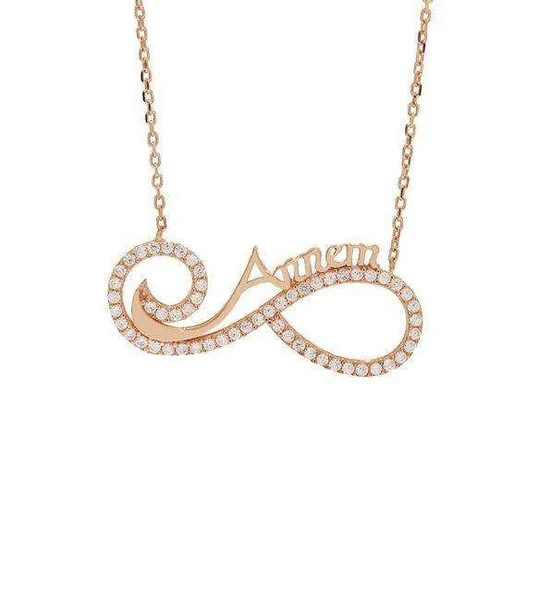 Sonsuzluk Annem Gümüş Kolye - Rose ürün görseli 1