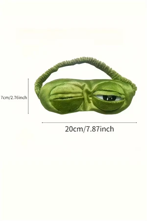 Süper Yumuşak Kurbağa Uyku Maskesi | Rahat Seyahat ve Şekerleme Göz Bandı (1 Adet) - Resim 4