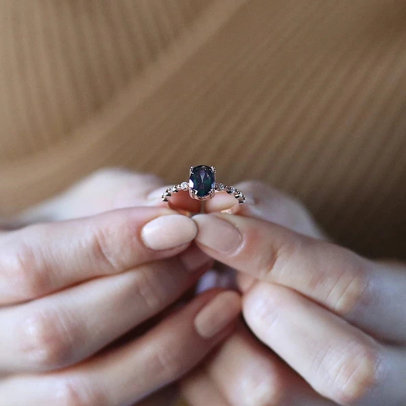 Mistik Topaz İhtişamı Gümüş Yüzük - Gümüş - Resim 2