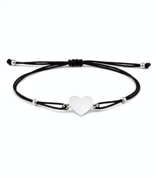 Kalp İpli Gümüş Bileklik - Gümüş ürün görseli 1