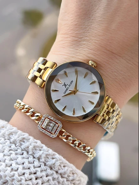 Daniel Klein Çelik Kordonlu 2 Yıl Garantili 3 Atm Suya Dayanıklı Kadın Kol Saati+Bileklik BD.10105.2 ürün görseli