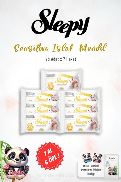 Sleepy Sensitive 25'li 7 AL 6 ÖDE Islak Havlu ve ROSIE ürün görseli