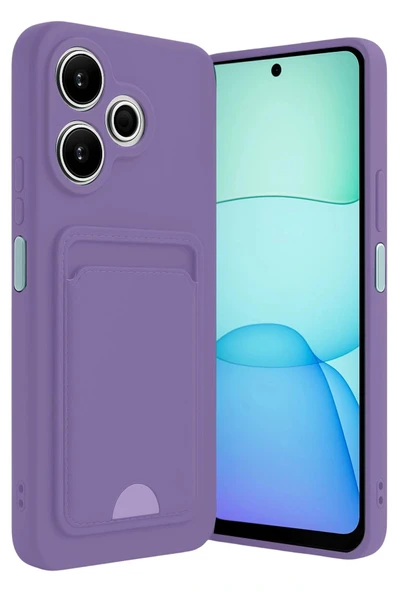 LitaeTrend Xiaomi Redmi 13 4G Kılıf Kelvin Kartvizitli Silikon - Lila - Resim 2