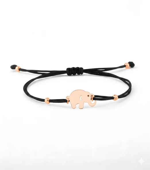 Fil İpli Gümüş Bileklik - Rose ürün görseli 1