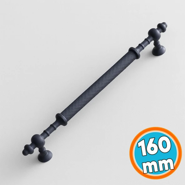 Mobilya Çekmece Mutfak Dolabı Dolap Kapak Kulpları Kulbu Siyah Metal Kulp 160 mm (16 cm) ürün görseli