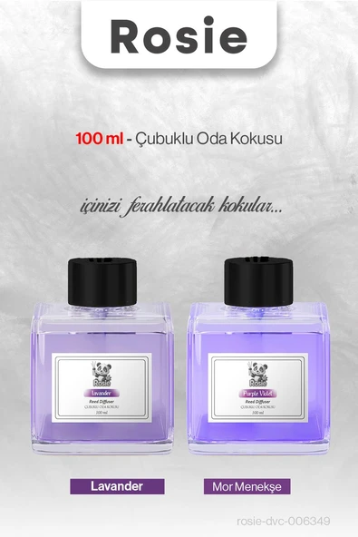 Lavanta ve Mor Menekşe ROSIE Çubuklu Oda Kokusu 100 ml ürün görseli