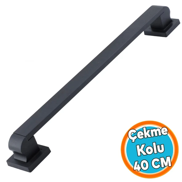 Sürgülü Kapı Çekme Kolu Tutma Kulpu Kulbu Çelik Dış Kapı Tutamağı Kol Siyah 40 Cm ürün görseli