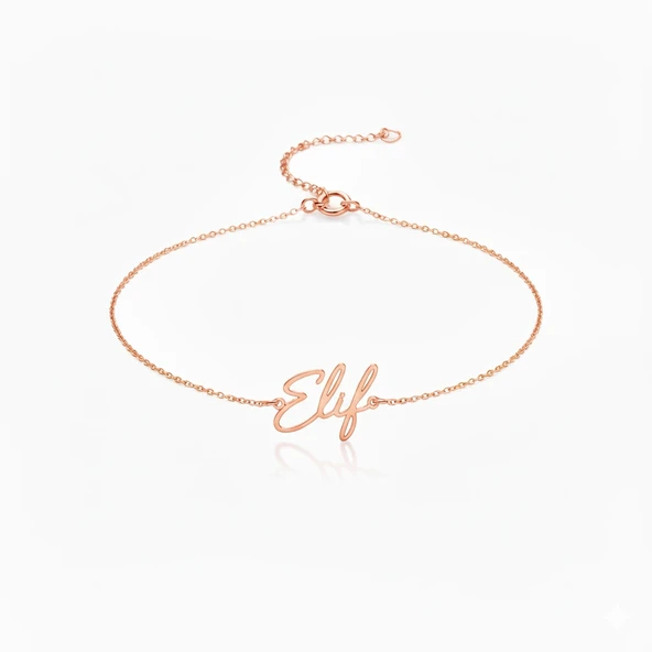 İmza Gümüş Halhal 925 Ayar - Rose ürün görseli 1