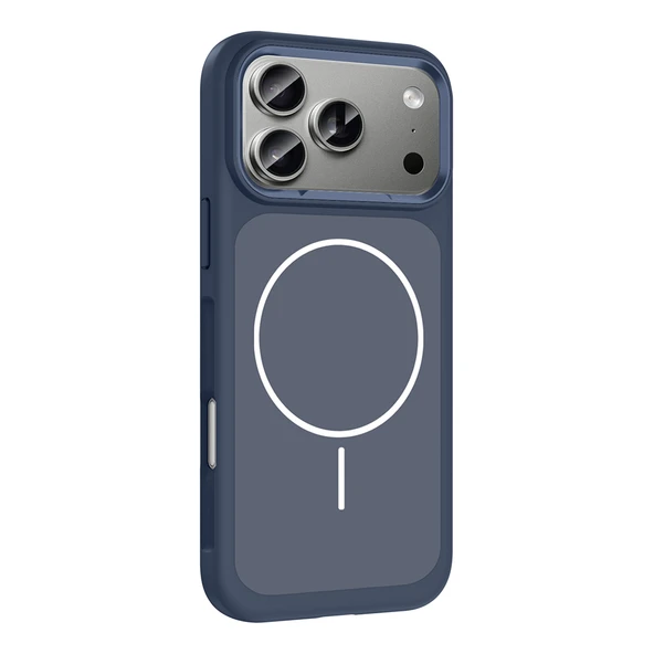 iPhone 17 Pro Max Kılıf M-Safe Şarj Özellikli Metal Kamera Çerçeveli Sanremo Silikon Kılıf - Resim 4