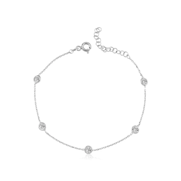 Işıltılı Tutkular Tekli Rose Renk Gümüş Bileklik - Gümüş ürün görseli 1