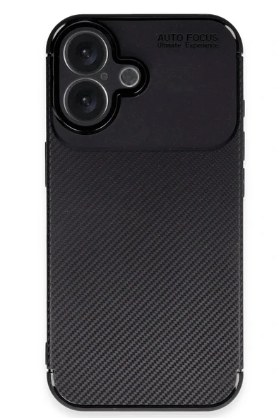 LitaeTrend iPhone 16 Plus Kılıf Auto Focus Karbon Kapak - Siyah - Resim 4