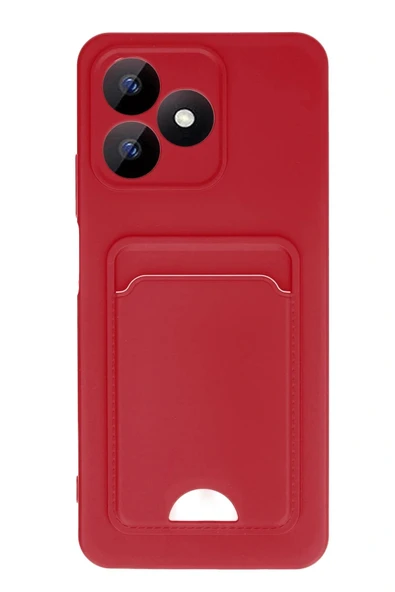 LitaeTrend Realme Note 50 4G Kılıf Kelvin Kartvizitli Silikon - Kırmızı ürün görseli 1