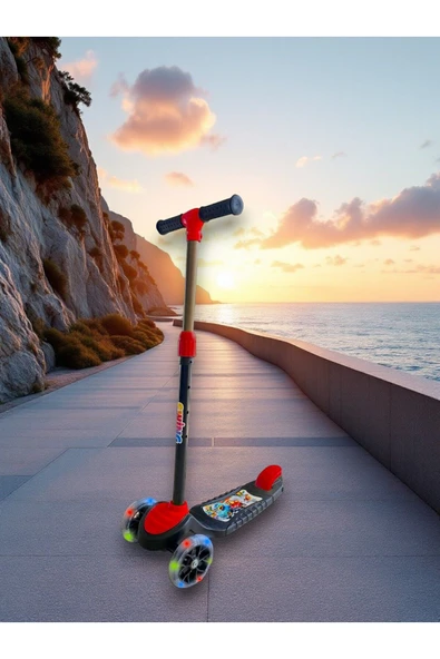 Swing Işıklı 3 Tekerlekli Scooter Kırmızı ürün görseli