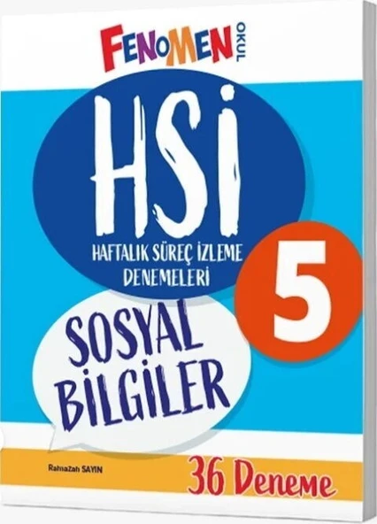 5. Sınıf Sosyal Bilgiler HSİ Haftalık Süreç İzleme Denemeleri Fenomen Okul Yayınları ürün görseli