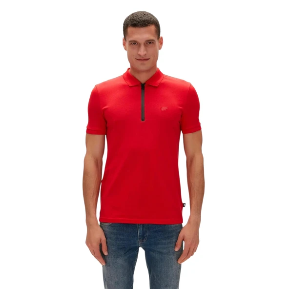 Erkek Polo Yaka Fermuarlı T-shirt - Resim 4