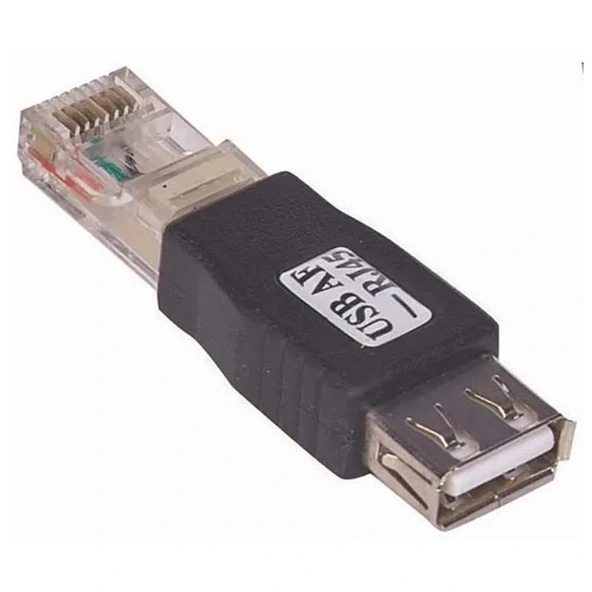 Rj 45 Erkek Usb A Dişi Ethernet Çevirici Jack ürün görseli 1
