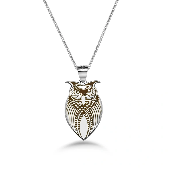 Gümüş Baykuş Kolye - Gümüş ürün görseli 1