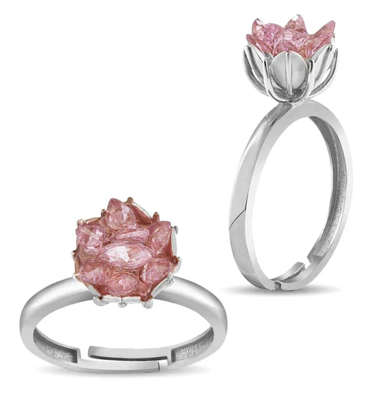 Lotus Çiçeği Gümüş Yüzük - Gümüş ürün görseli 1