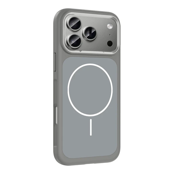 iPhone 17 Pro Max Kılıf M-Safe Şarj Özellikli Metal Kamera Çerçeveli Sanremo Silikon Kılıf - Resim 5