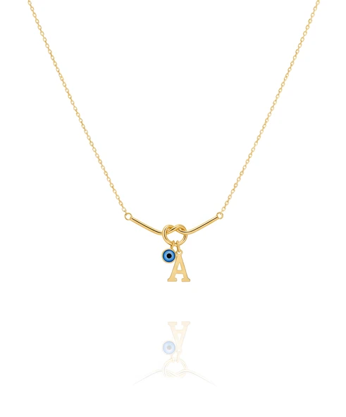 Aşk Düğümü Gümüş Kolye - Altın ürün görseli 1