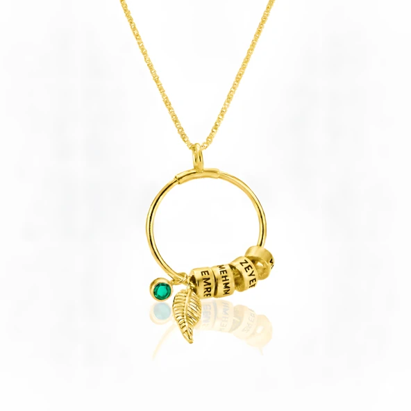 Özgür Ruh Gümüş İsim Kolye - Altın ürün görseli 1