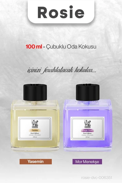 Yasemin ve Mor Menekşe ROSIE Çubuklu Oda Kokusu 100 ml ürün görseli