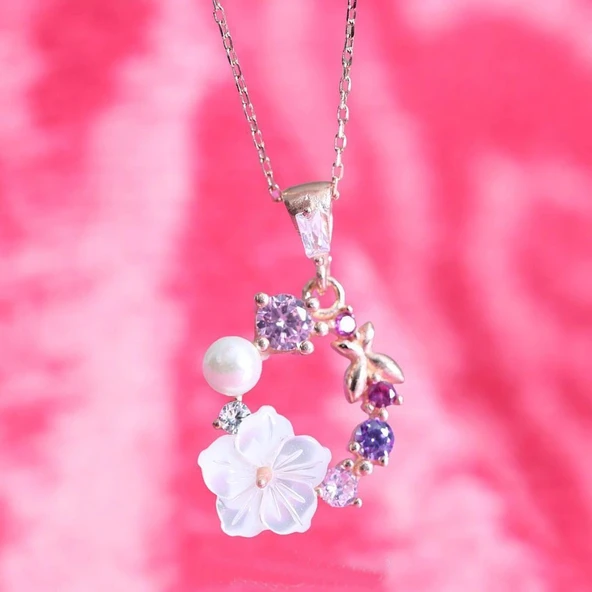 İtalyan TaAltınm Soft Çiçekler Flowers Gümüş Kolye - Gümüş - Resim 2