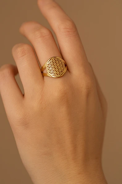 Yaşam Çiçeği Gümüş Yüzük - Gümüş - Resim 3