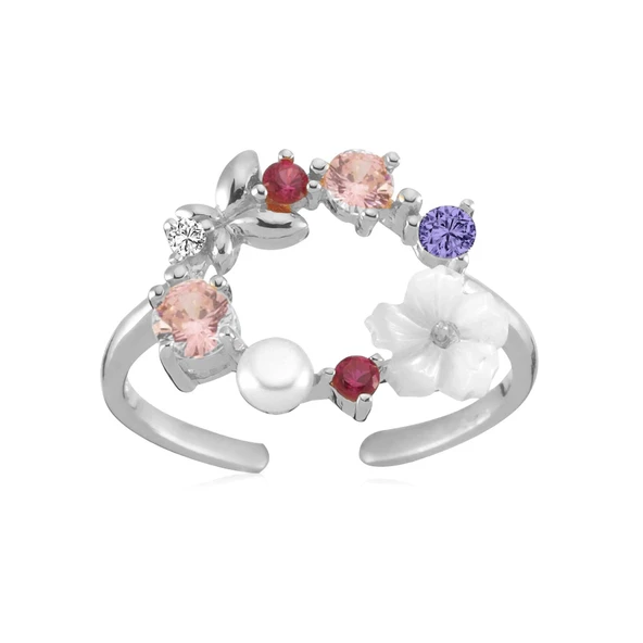 Işıltı Rüyası Manolya Çiçeği Gümüş Yüzük - Gümüş ürün görseli 1