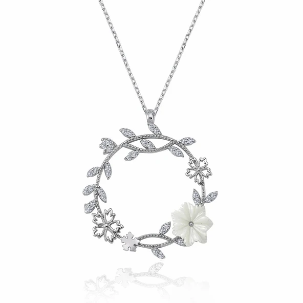 Mevsim Serenatı  Flowers Gümüş Kolye - Gümüş ürün görseli 1